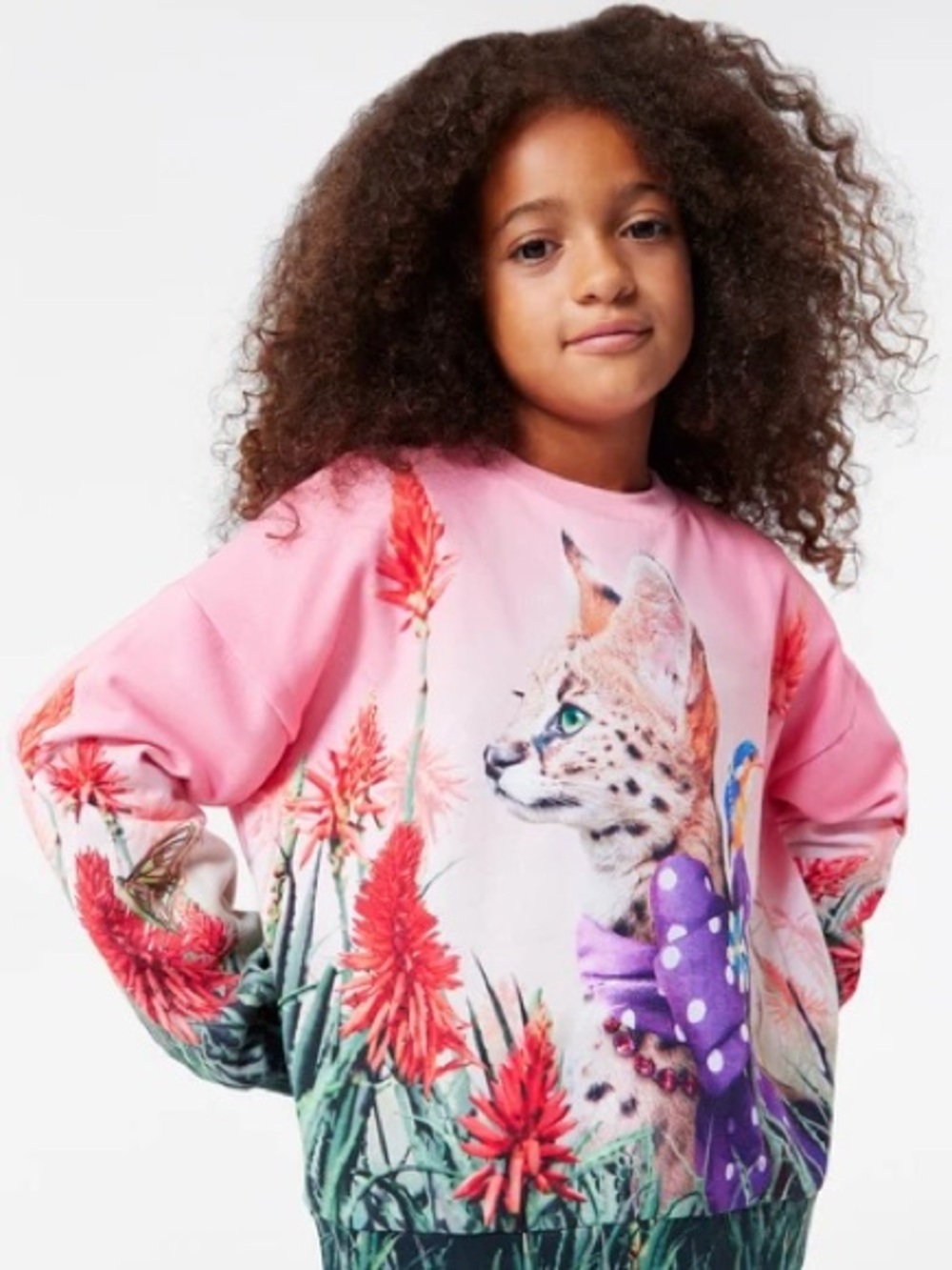Molo Pink Graphic Organic Cotton Sweatshirt EUC